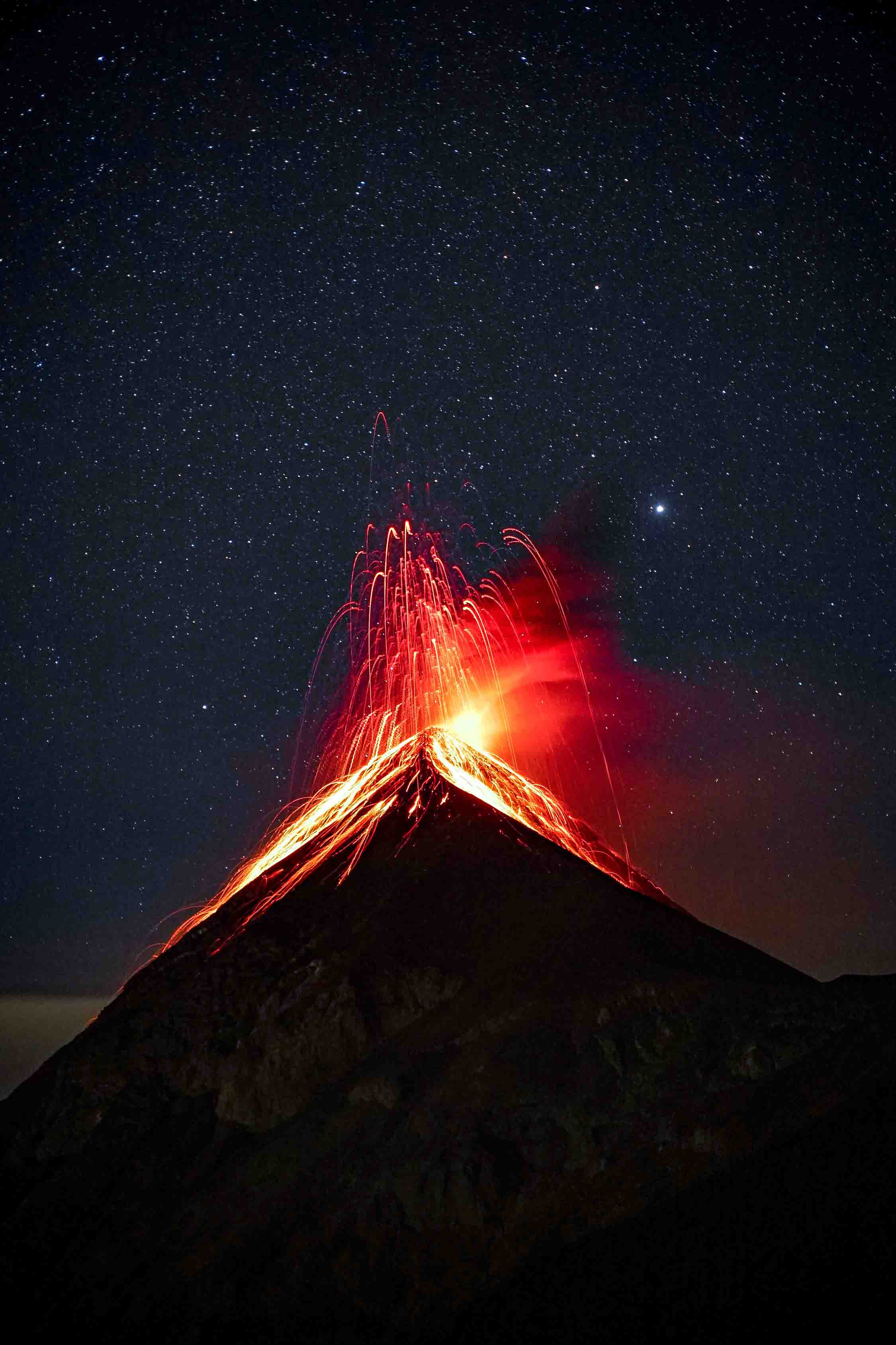 Picture of volcanic eruption.